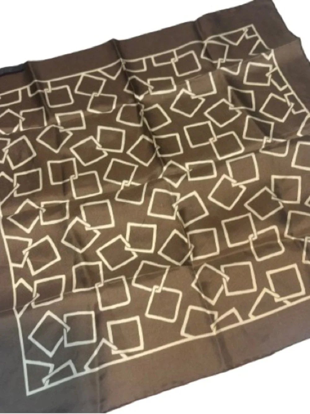 vintage silk pocket square or scarf by Polo Ralph Lauren brown